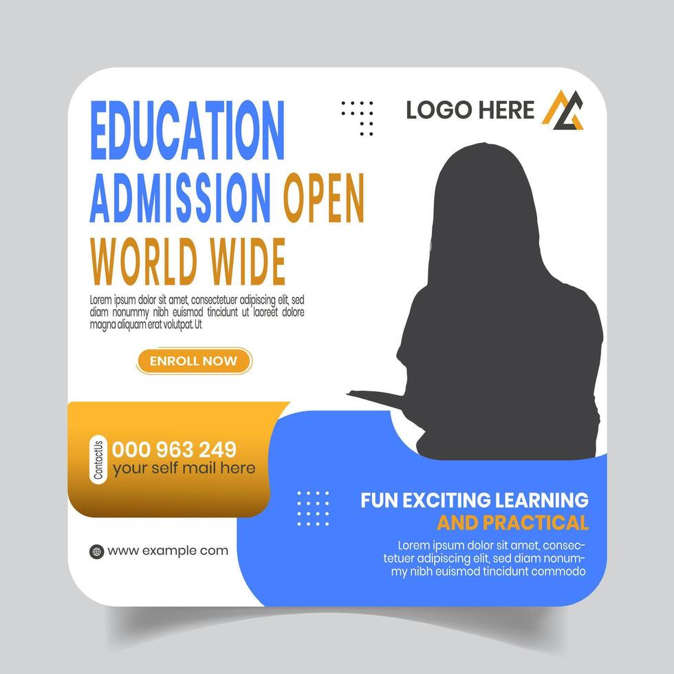 School Admission Web Banner Template vector