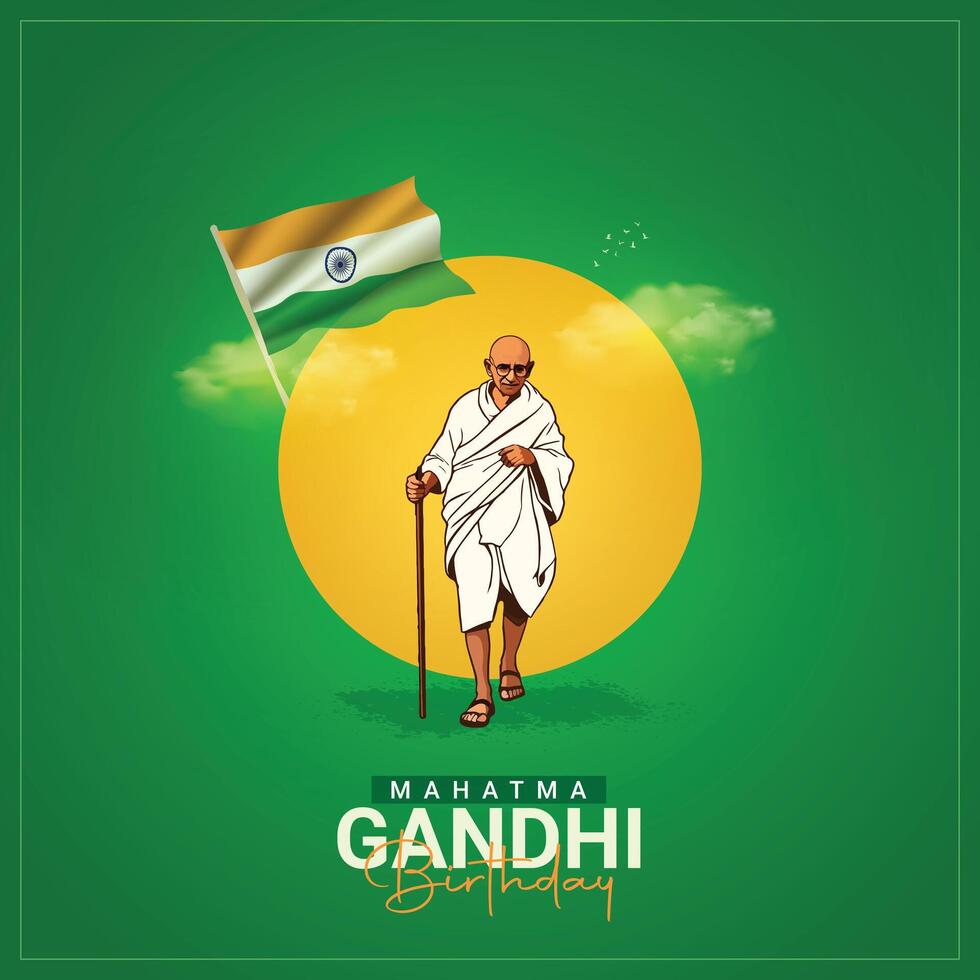 Gandhi Jayanti. Gandhi Jayanti creative design for social media ads vector