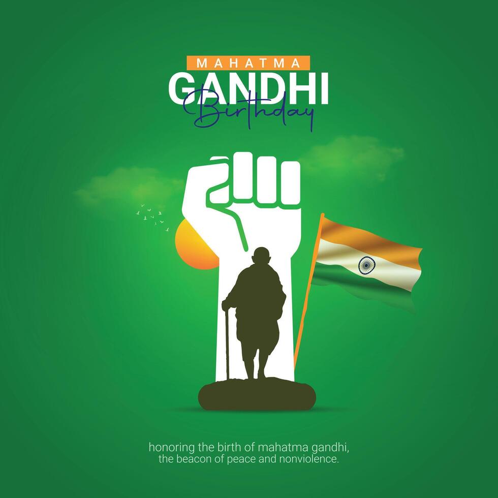 Gandhi Jayanti. Gandhi Jayanti creative design for social media ads vector