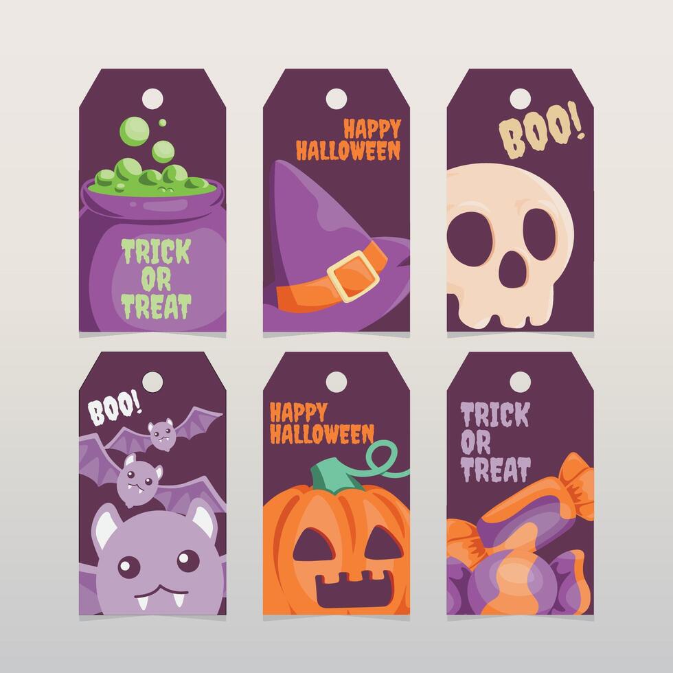 Happy Halloween Design Elements Tag Banner Cute vector