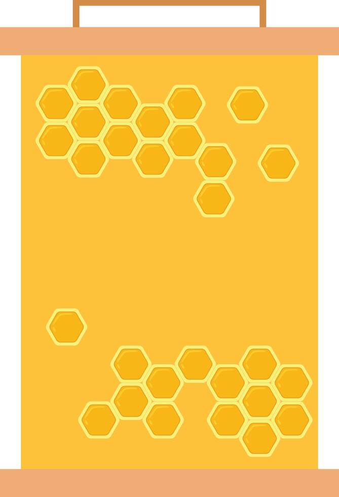 Bee Honey hexagonal house in a tray for farmers Illustration vector