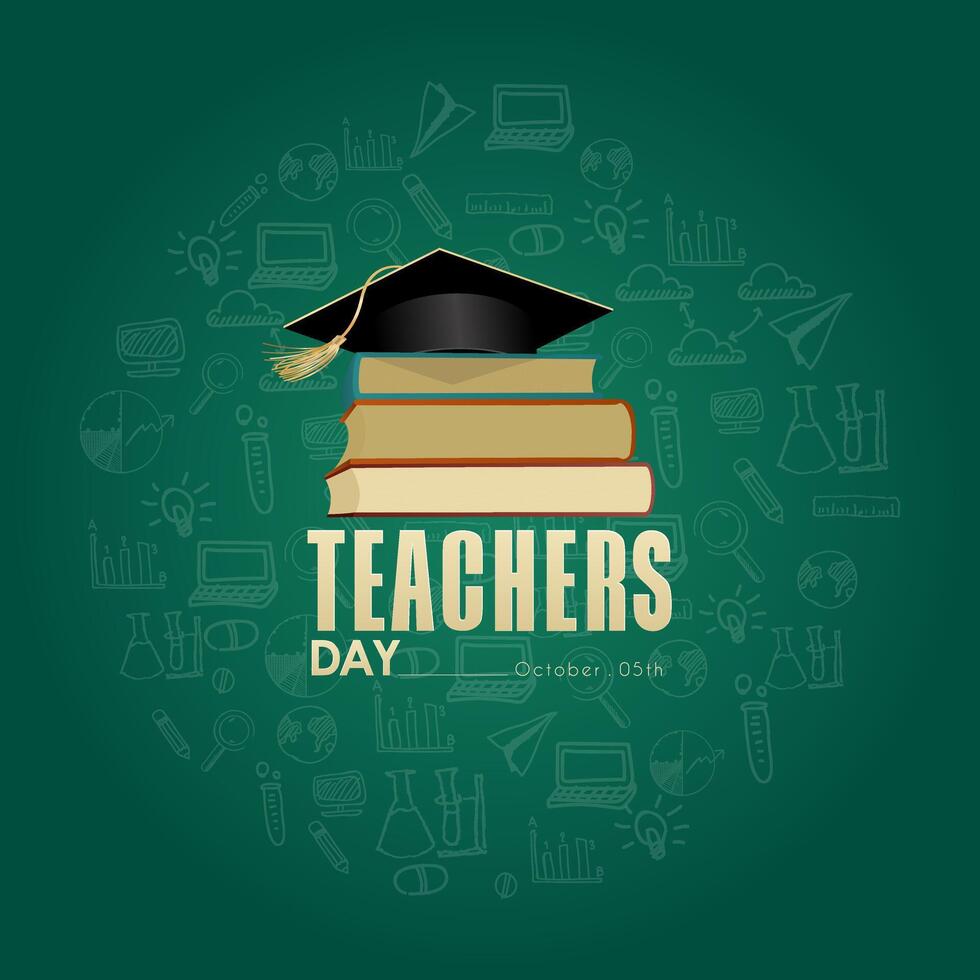 World Teachers Day, 5 october, greeting card concept for social media post, banner, ect vector