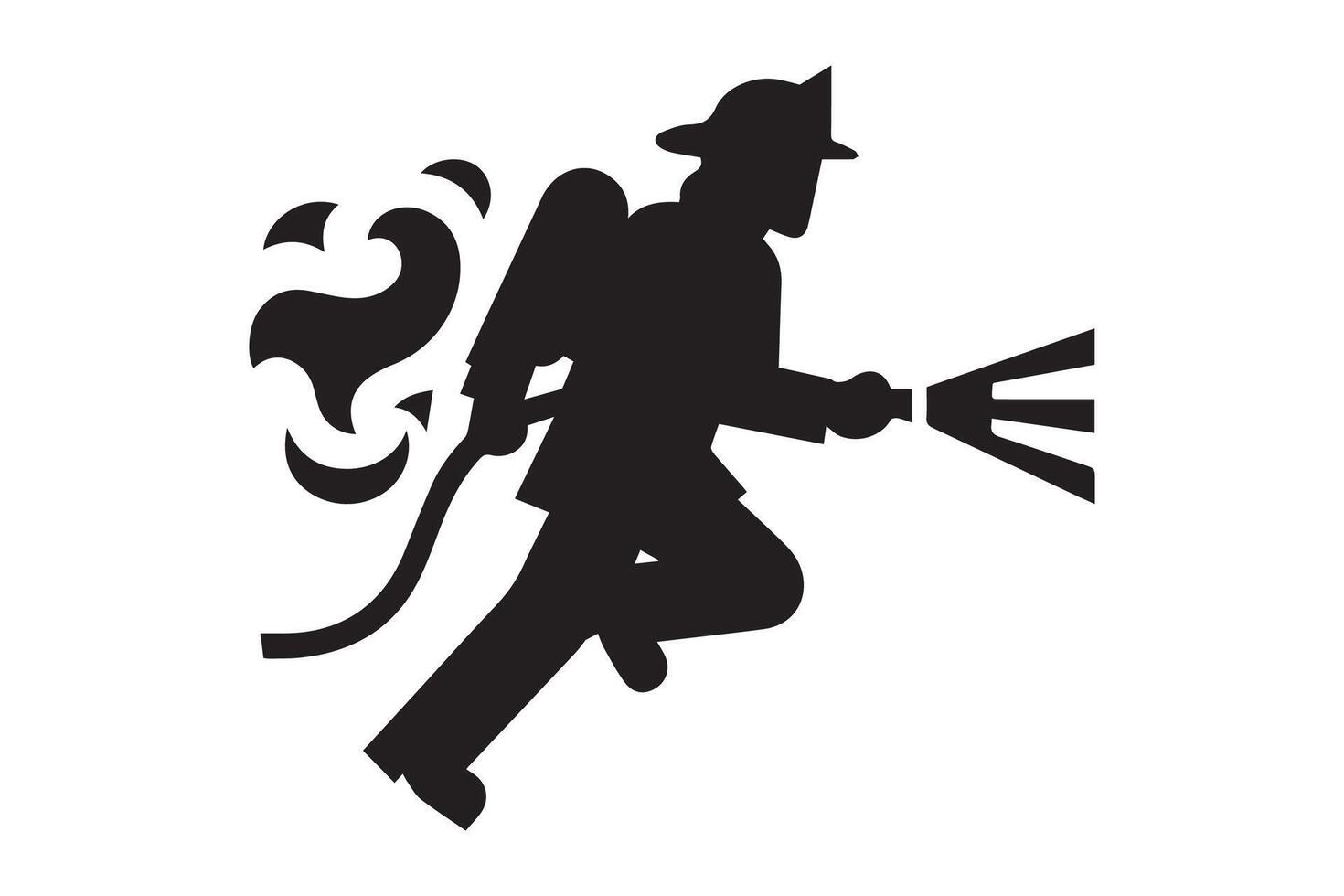 fireman firefighter silhouette vector
