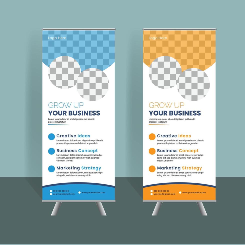 Modern business roll up banner design template vector
