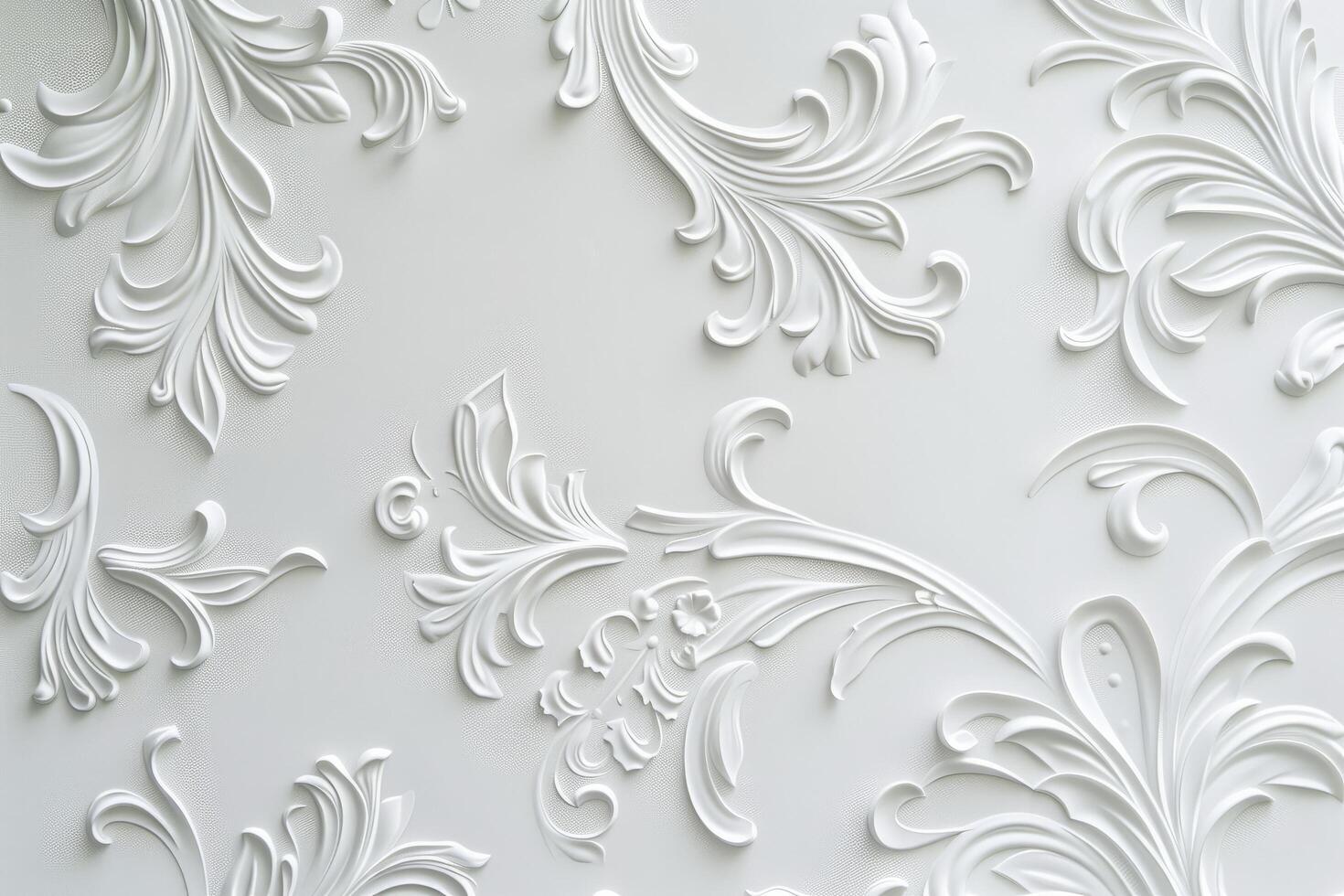 White background with beautiful white embossed pattern. photo