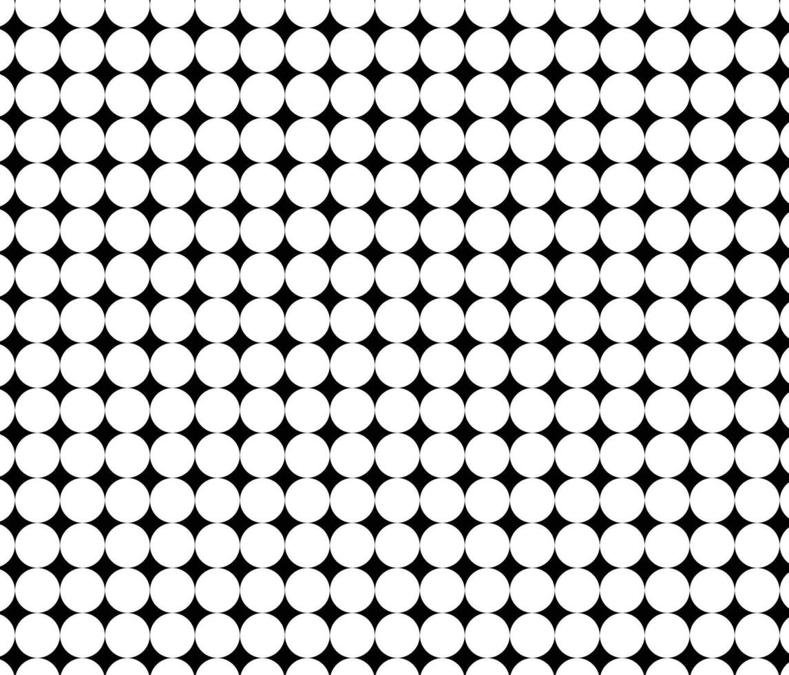Pattern of Star and Circle in Black Grid. seamless pattern. Repeating geometric elements. vector