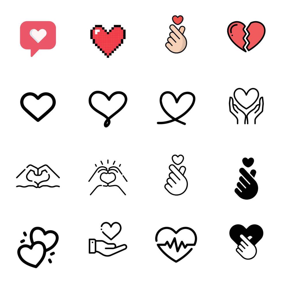 Hearts icon pack vector