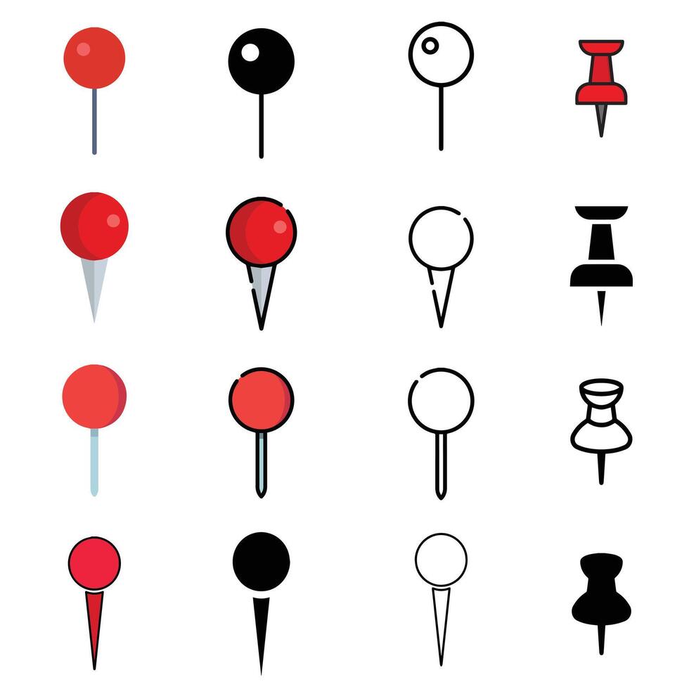 Pin icon pack vector