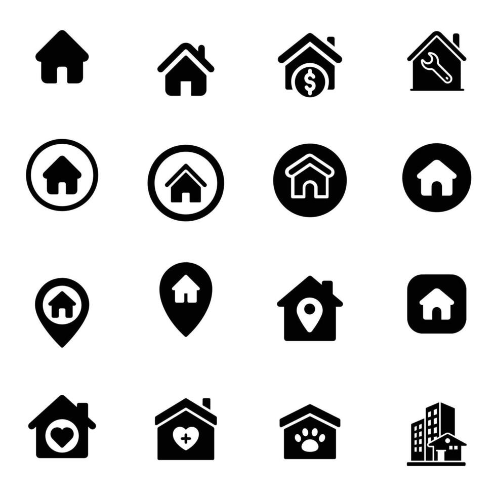 House icon set vector