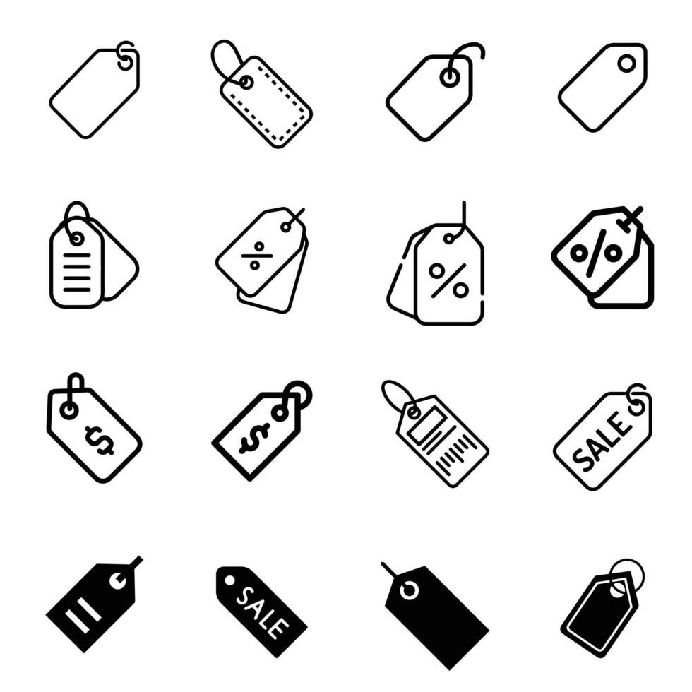 sales tag icon pack vector