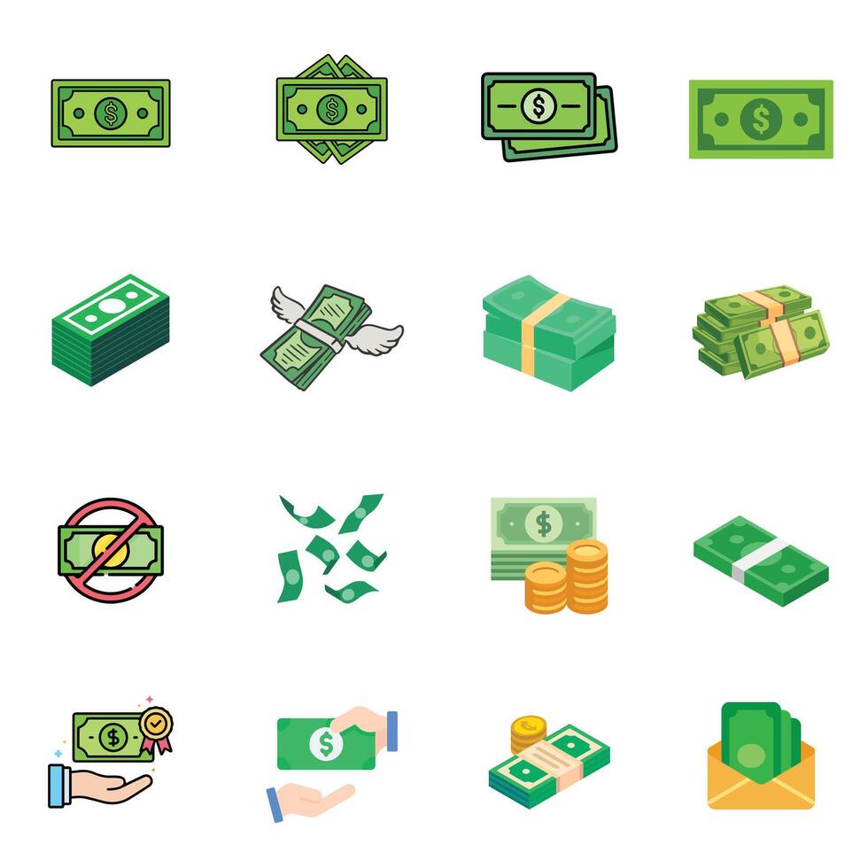 Currency icon pack vector