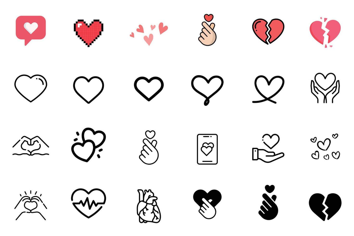 Hearts icon set vector