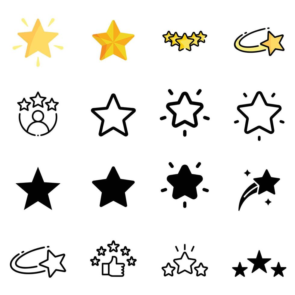 Stars icon and icon pack vector
