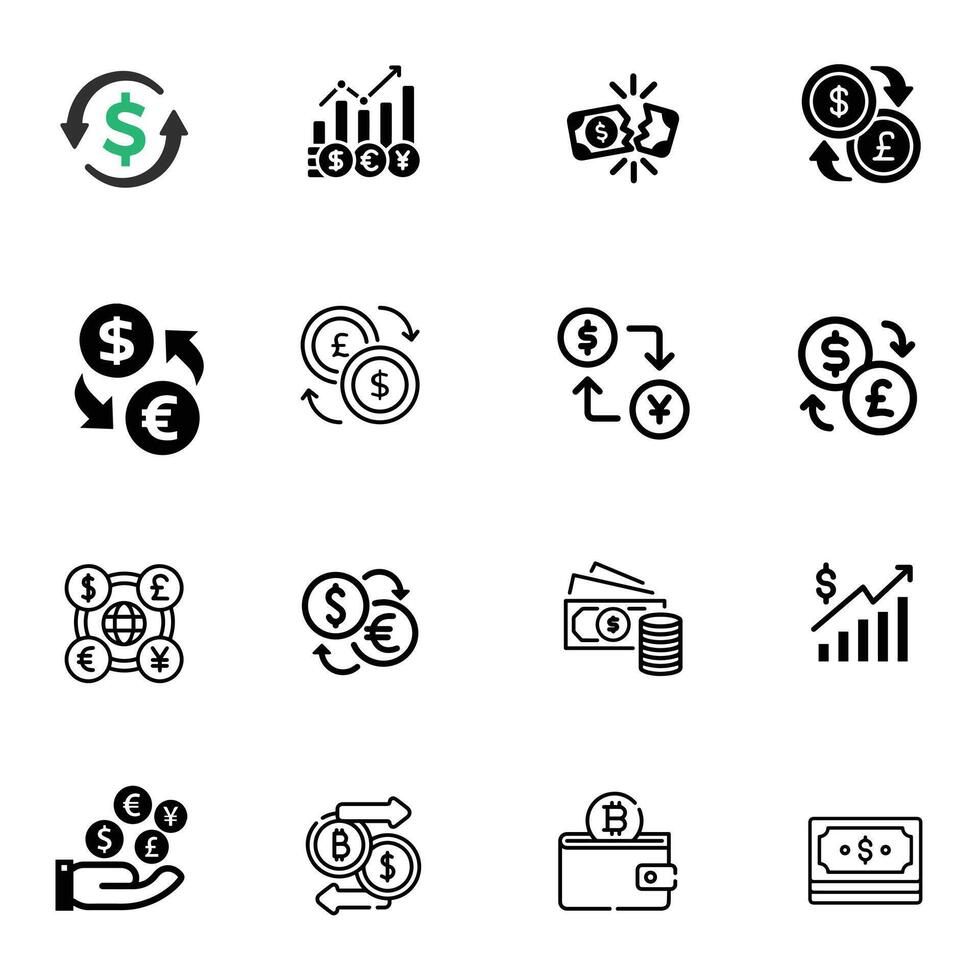 Money icon pack vector