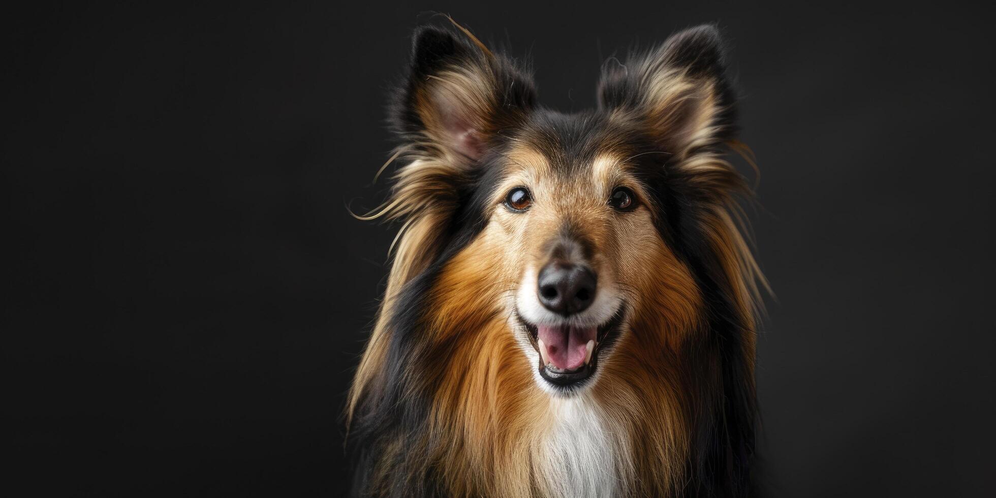 Smiling Rough Collie Portrait photo