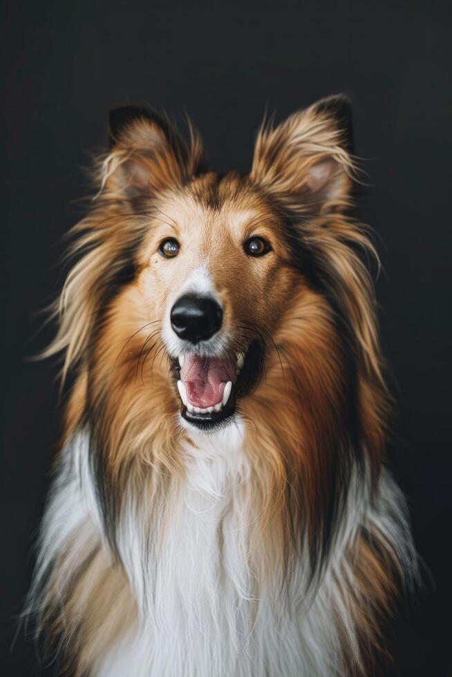 Smiling Rough Collie Portrait photo