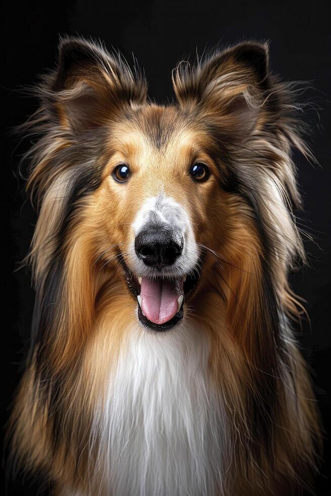 Smiling Rough Collie Portrait photo