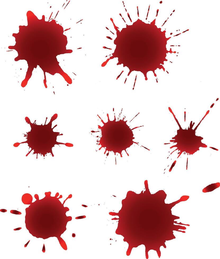 collection various blood or paint splatters,Halloween concept vector