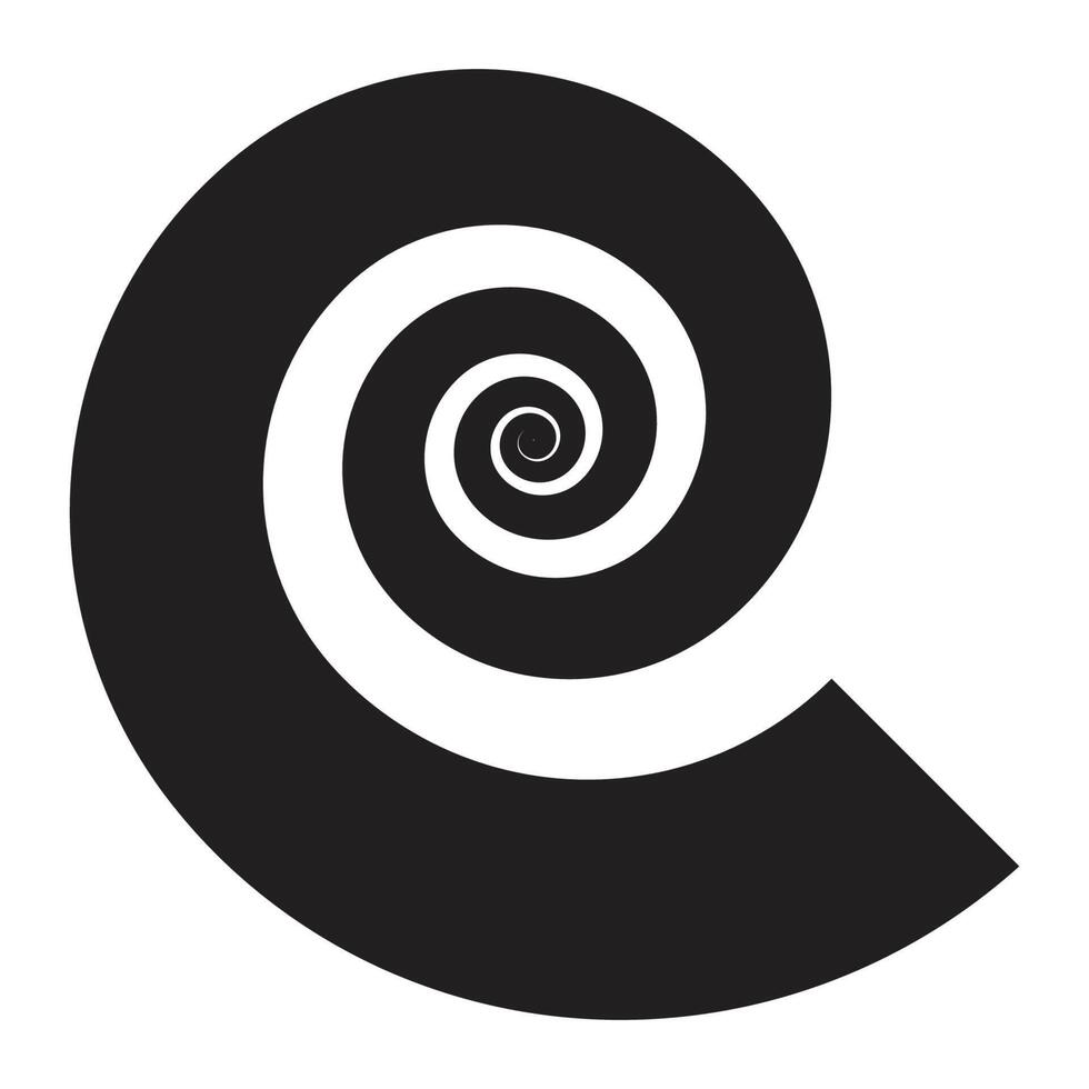 A black and white spiral logo vector