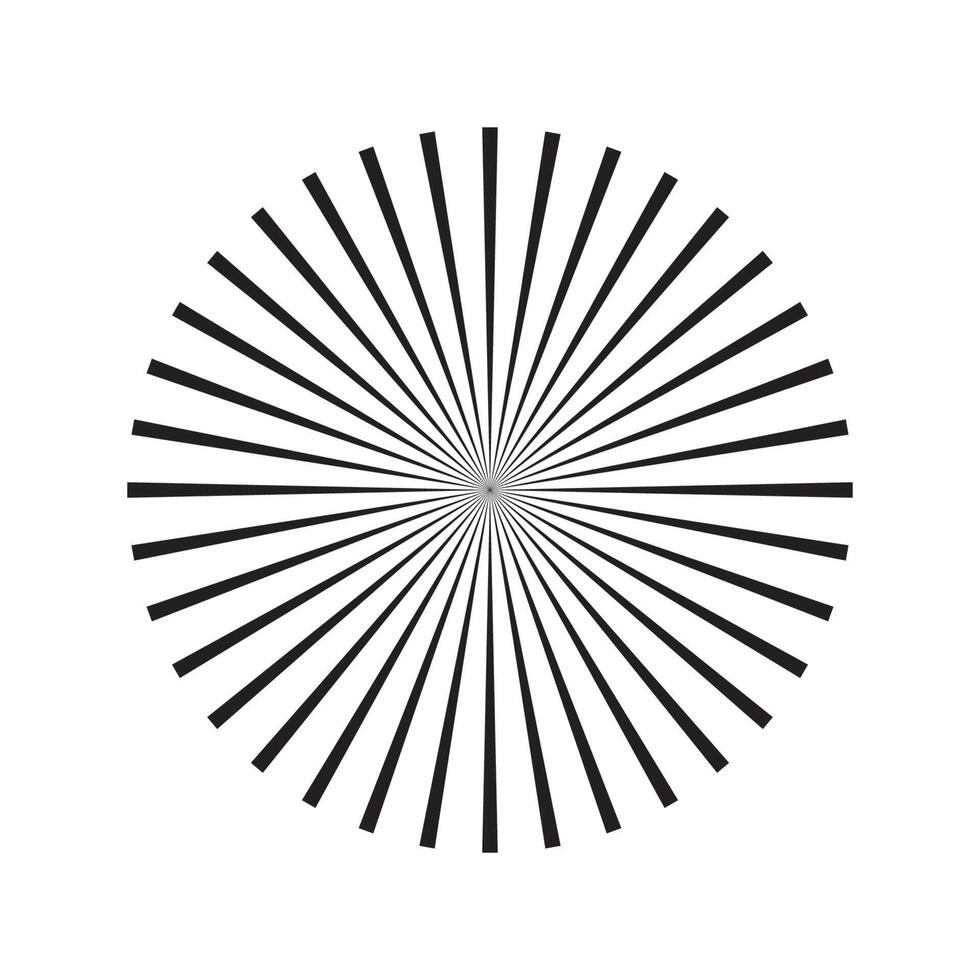 A black and white image of a sunburst vector