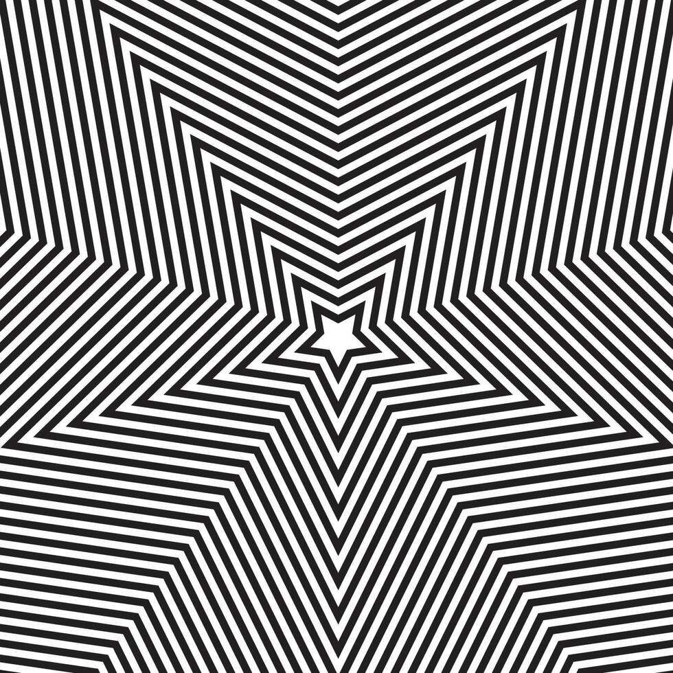 An abstract star pattern with a black and white striped background vector