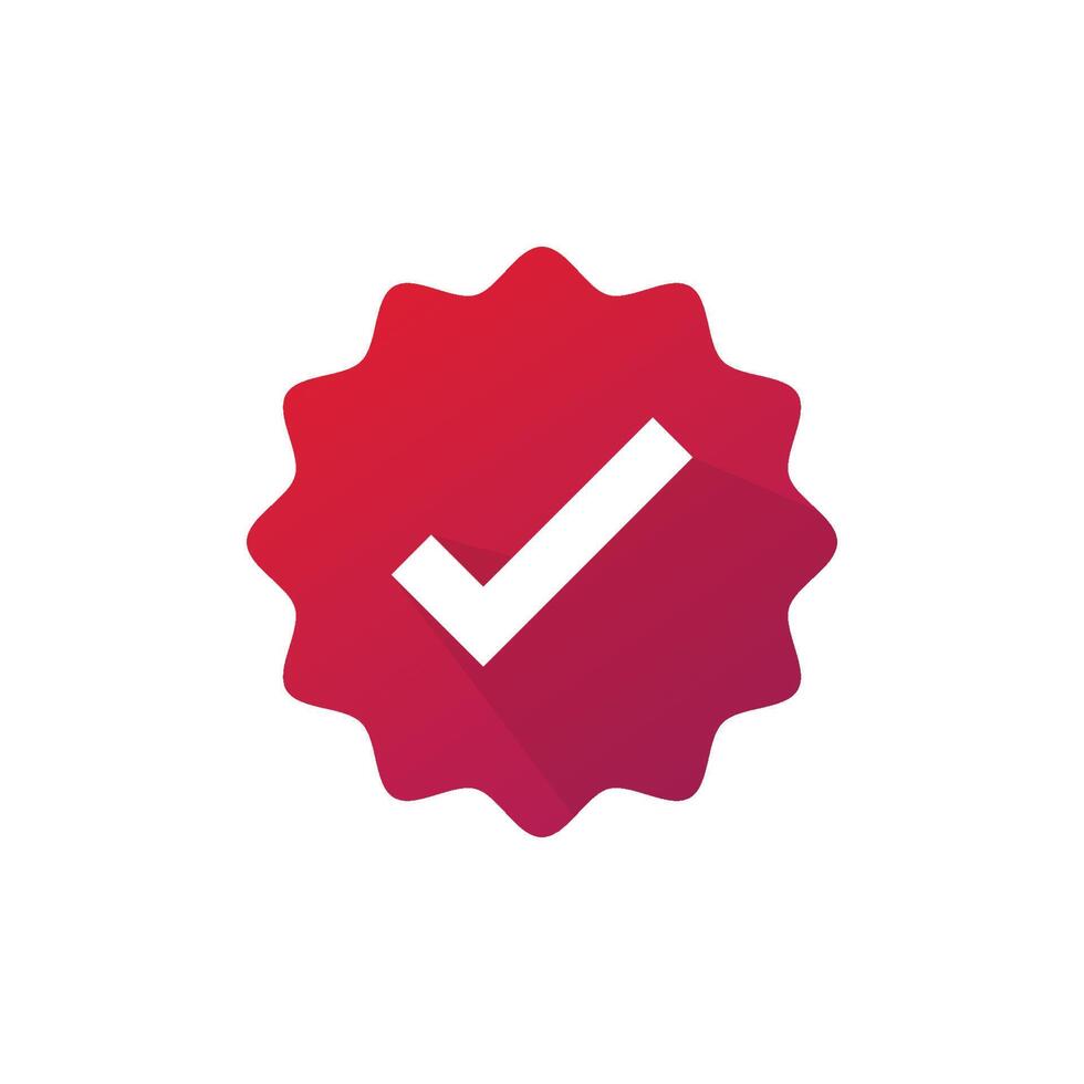 A red check mark on a white background vector