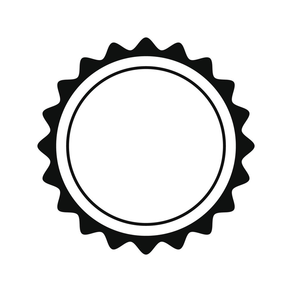 A black and white icon of a bottle cap vector