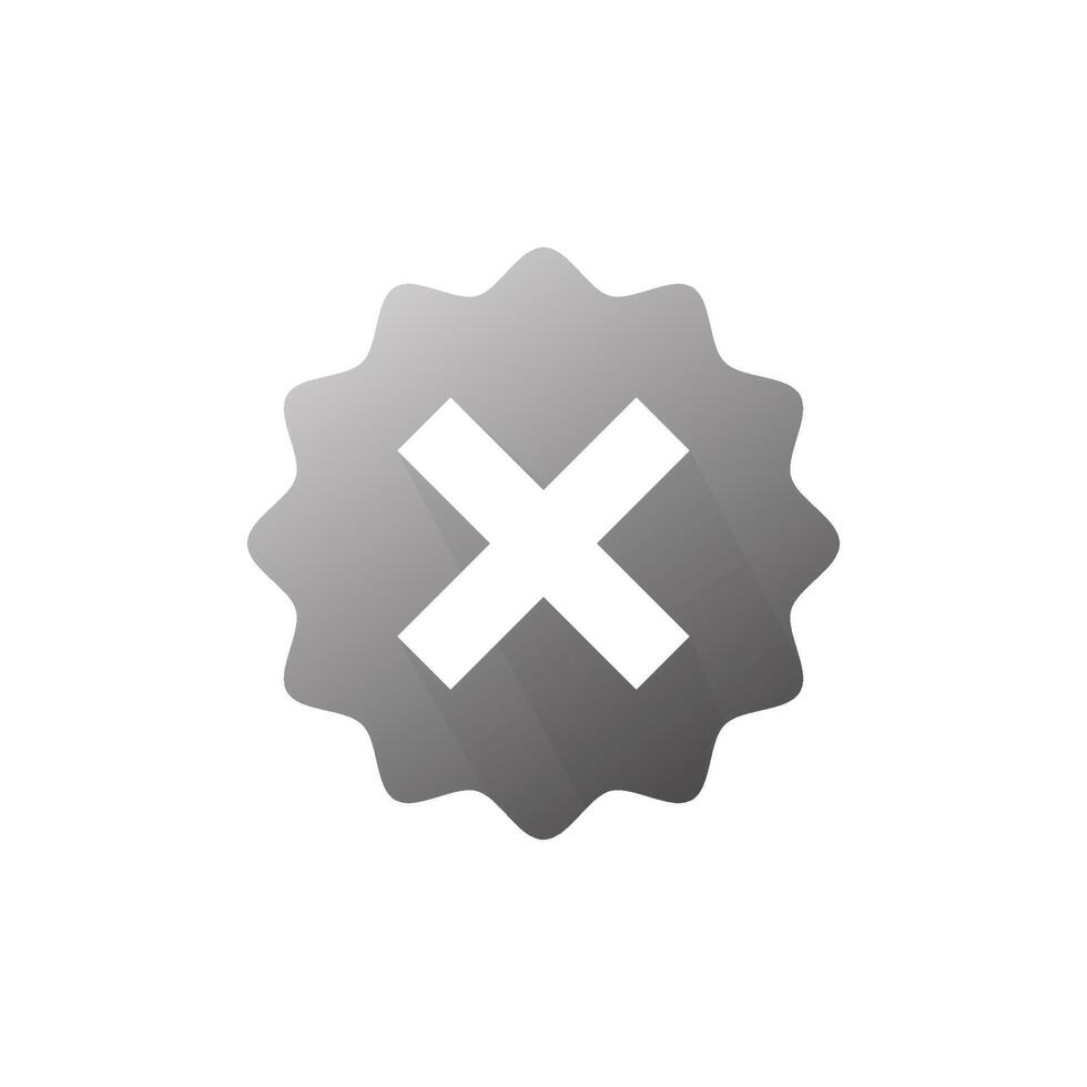 An x sign on a flat icon vector