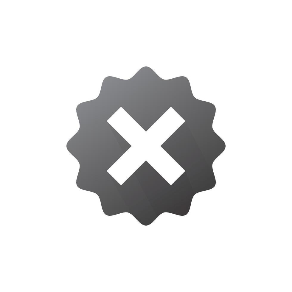 An x sign on a flat icon vector