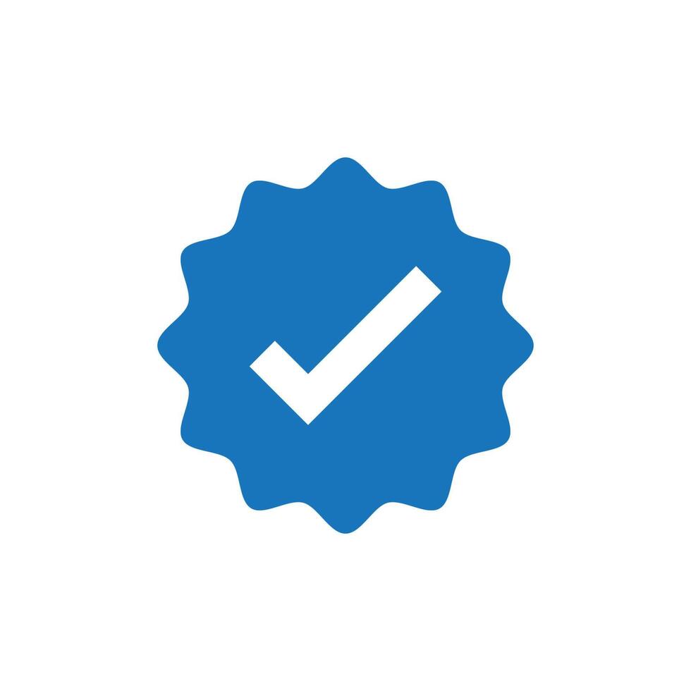 A blue check mark on a white background vector