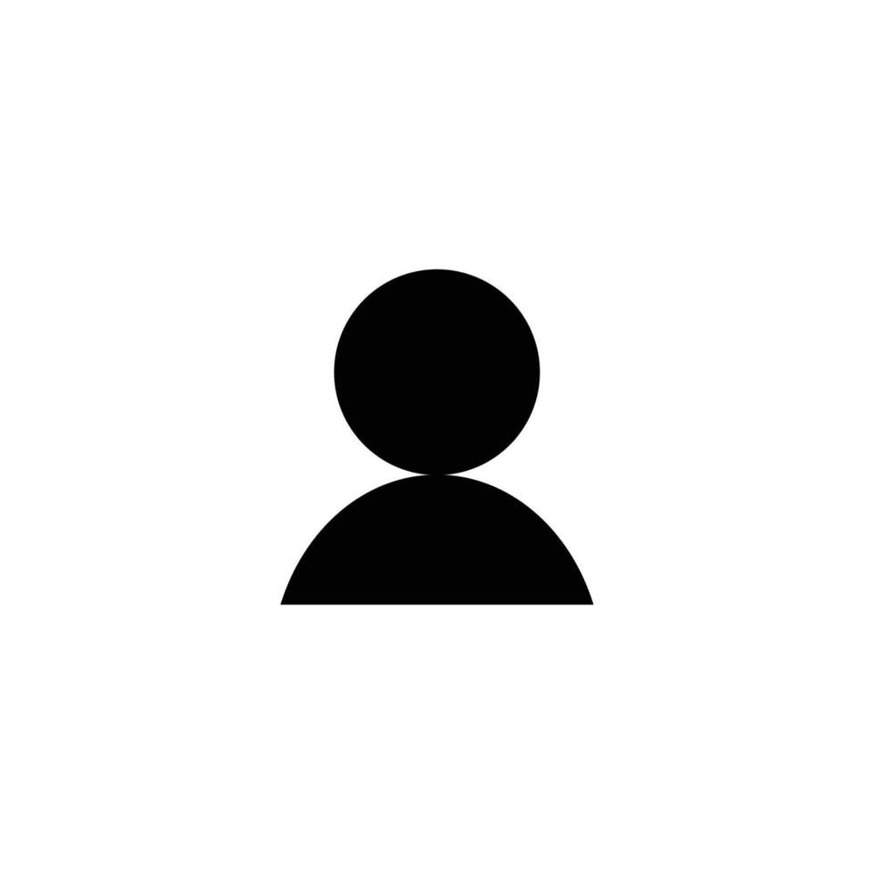 A black and white icon of a person vector