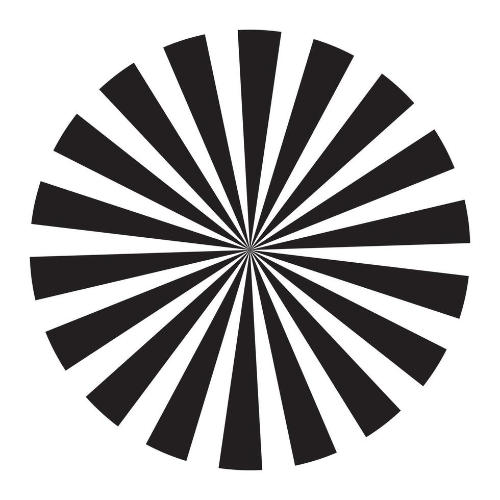 A black and white image of a sunburst vector