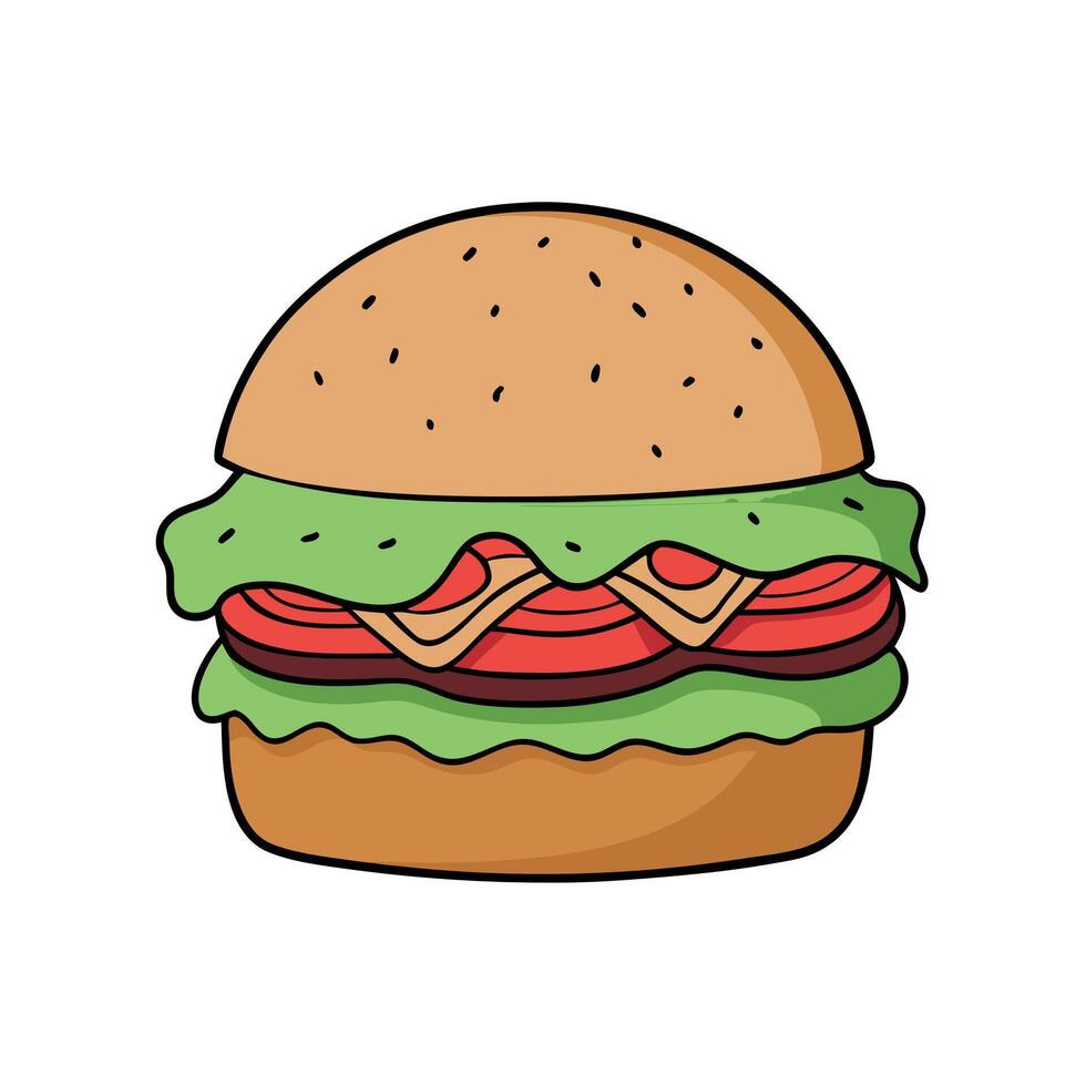 Appetizing Gourmet Burger with Bacon and Avocado on Artisan Bun in Warm Ambient Light vector