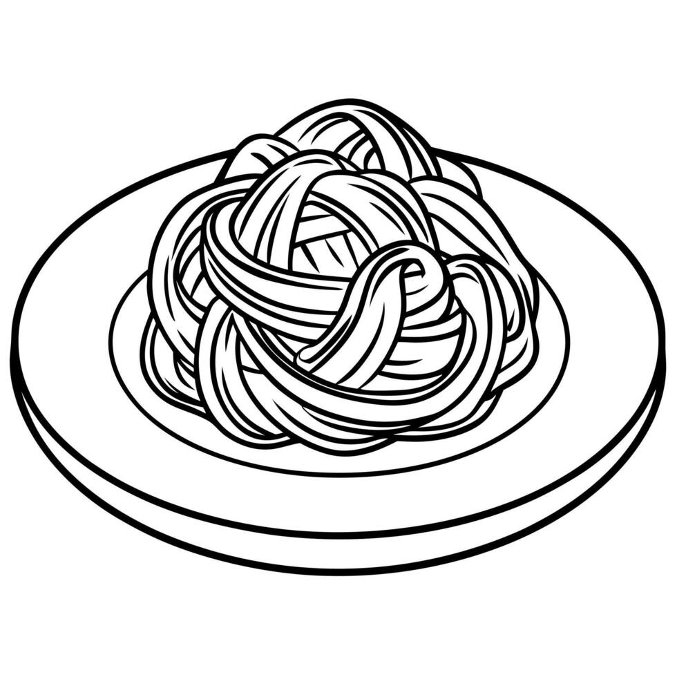 Delicious pasta carbonara with parmesan cheese and bacon on dark background vector