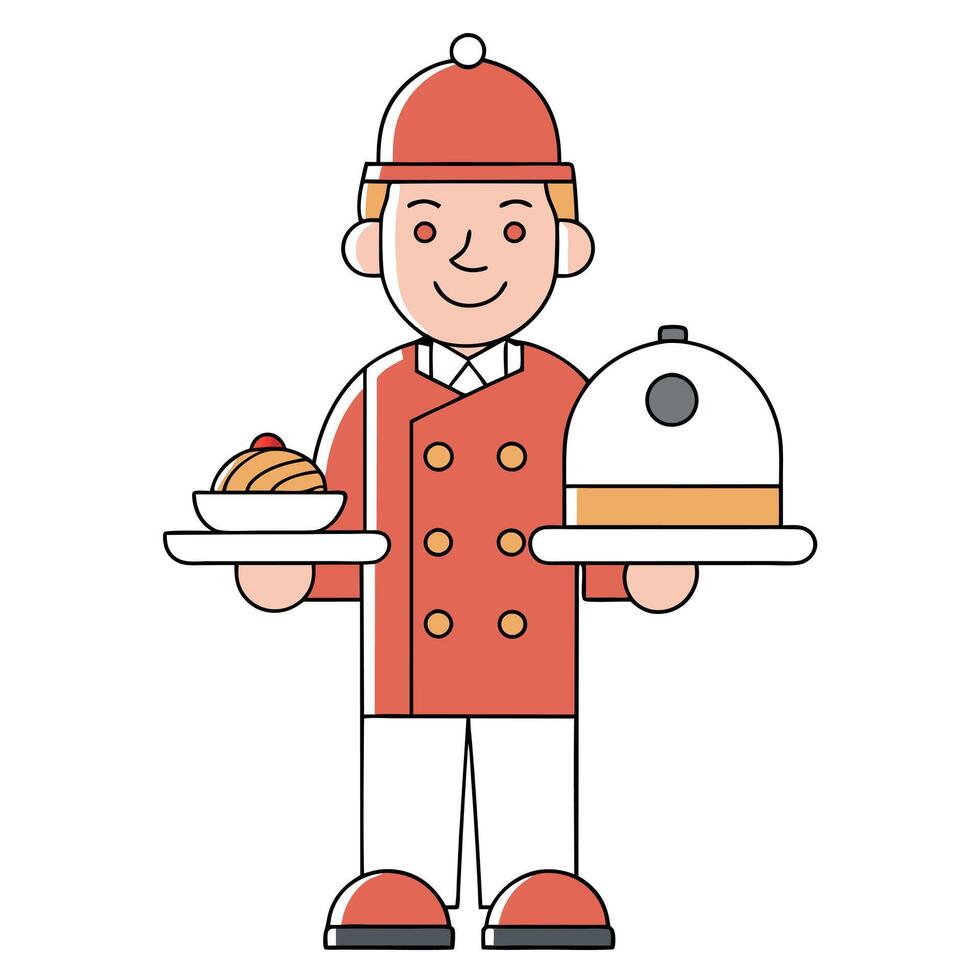 Hotel Room Service Delivering Breakfast In Cozy Setting vector
