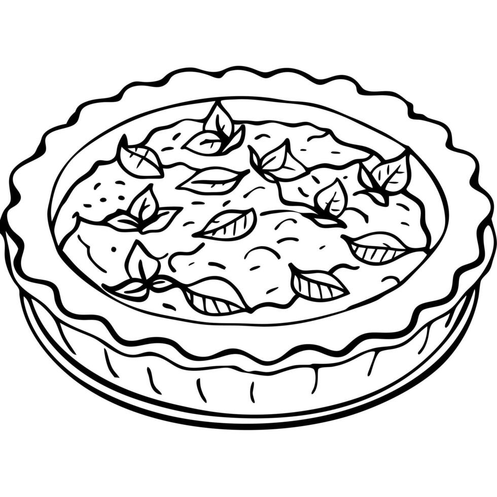 Deliciously baked quiche on a plate ready to be savored vector