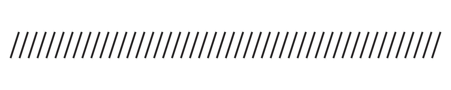 Slash line border, diagonal lines. Divider strip Tilt strip geometric abstract border. Diagonal grid. Geometric dashed tape vector