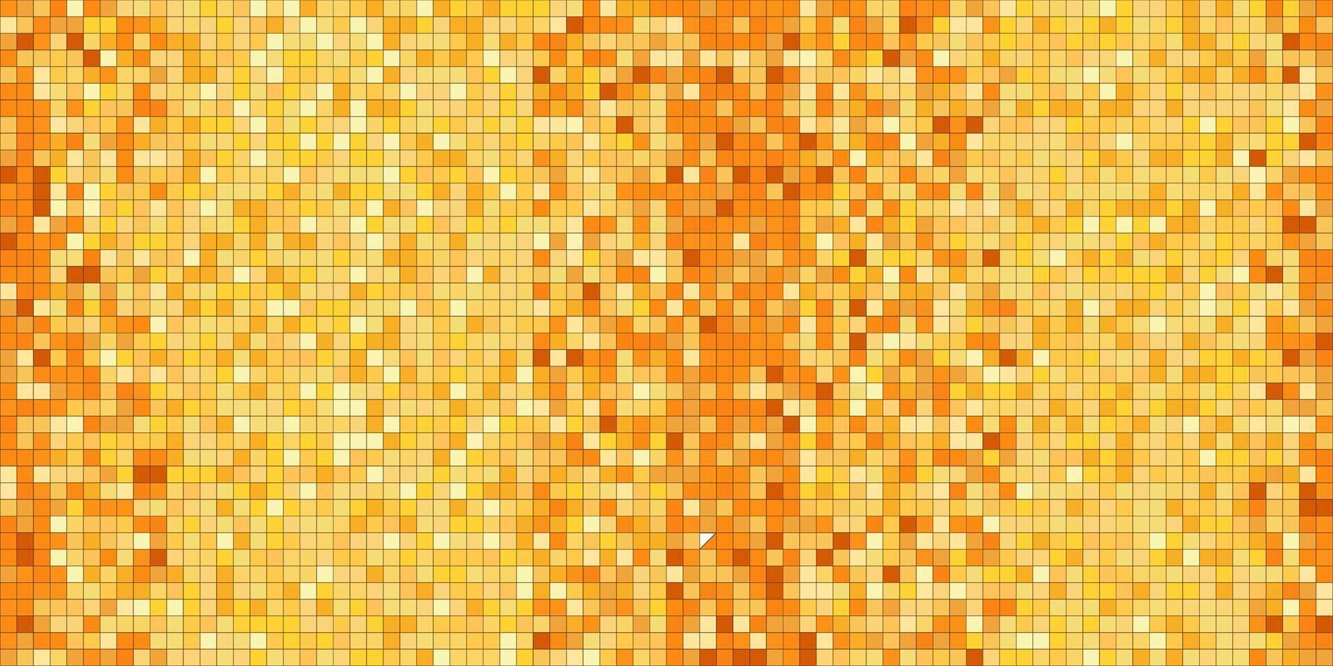 Disco gold tiles, shiny mosaic halftone sparkles. Vibrant paillette background. Sequin texture, Metallic yellow orange decoration, light effect. vector