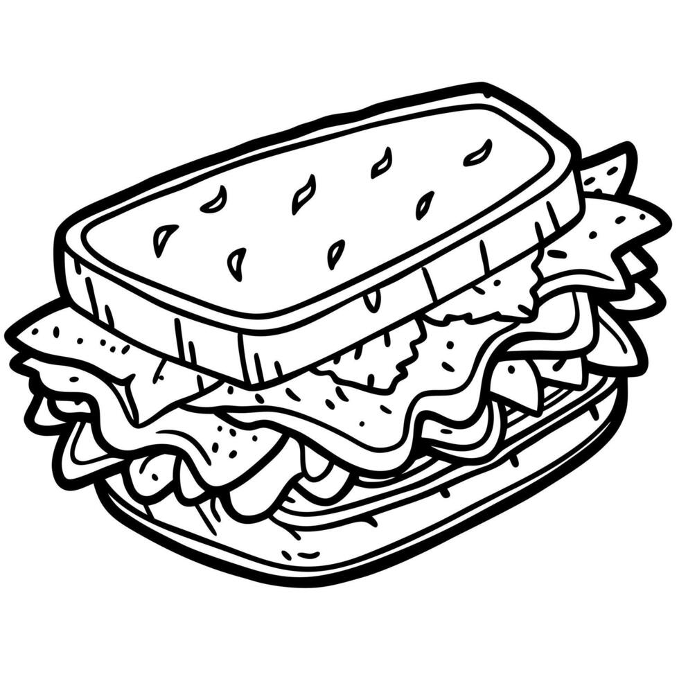Delicious Classic BLT Sandwich with Crispy Bacon and Fresh Lettuce vector