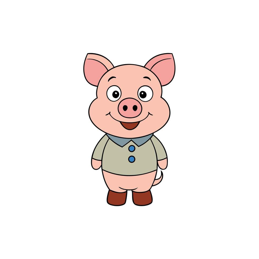 Little piggy on a white background. An object generated using artificial intelligence vector