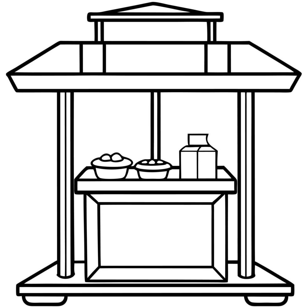 Kitchen podium background food product stand table pedestal display wooden platform vector