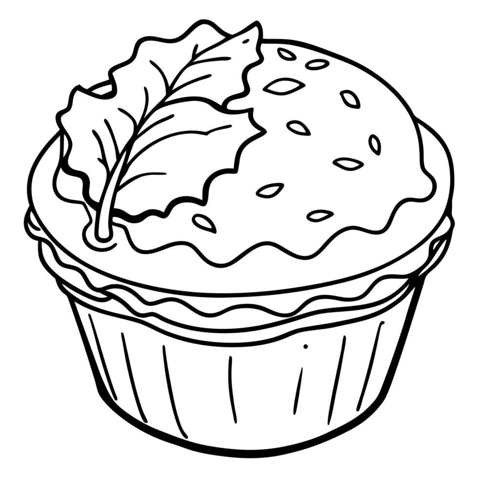A tasty breakfast choice - an egg and vegetable muffin loaded with cheese and spinach vector