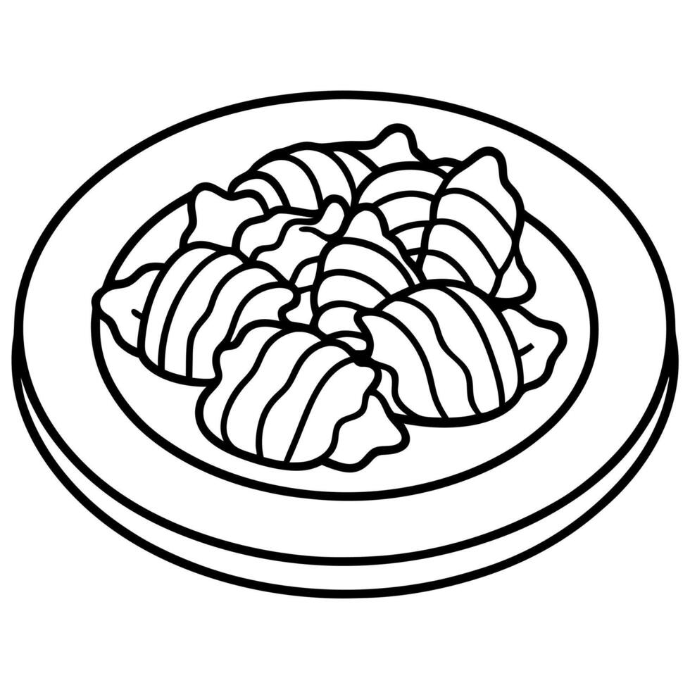 Delicious Plate of Bacon Wrapped Scallops Isolated on. Transparent Background vector