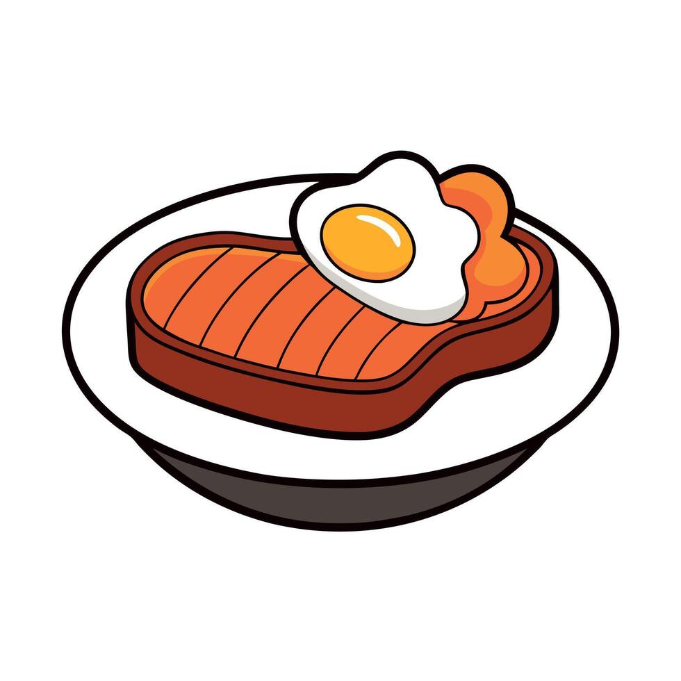 A mouthwatering image of a perfectly grilled steak and egg dish. Food Wallpaper. vector