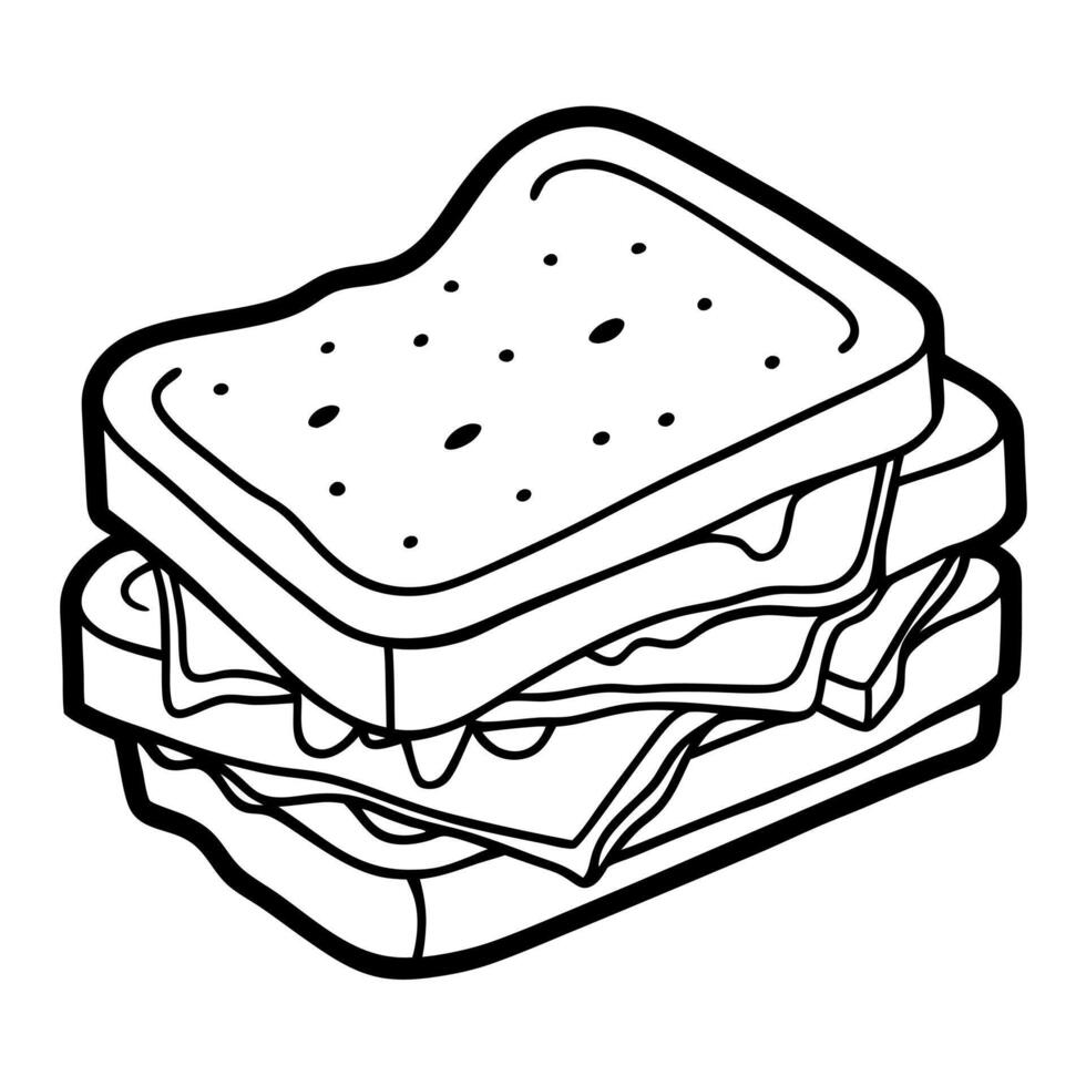 Grilled cheese sandwich cut in half and oozing cheddar cheese. classic lunch meal vector