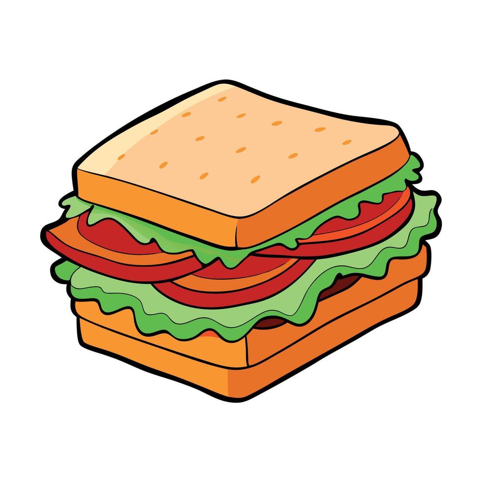 A delicious layered bacon. lettuce and tomato sandwich vector
