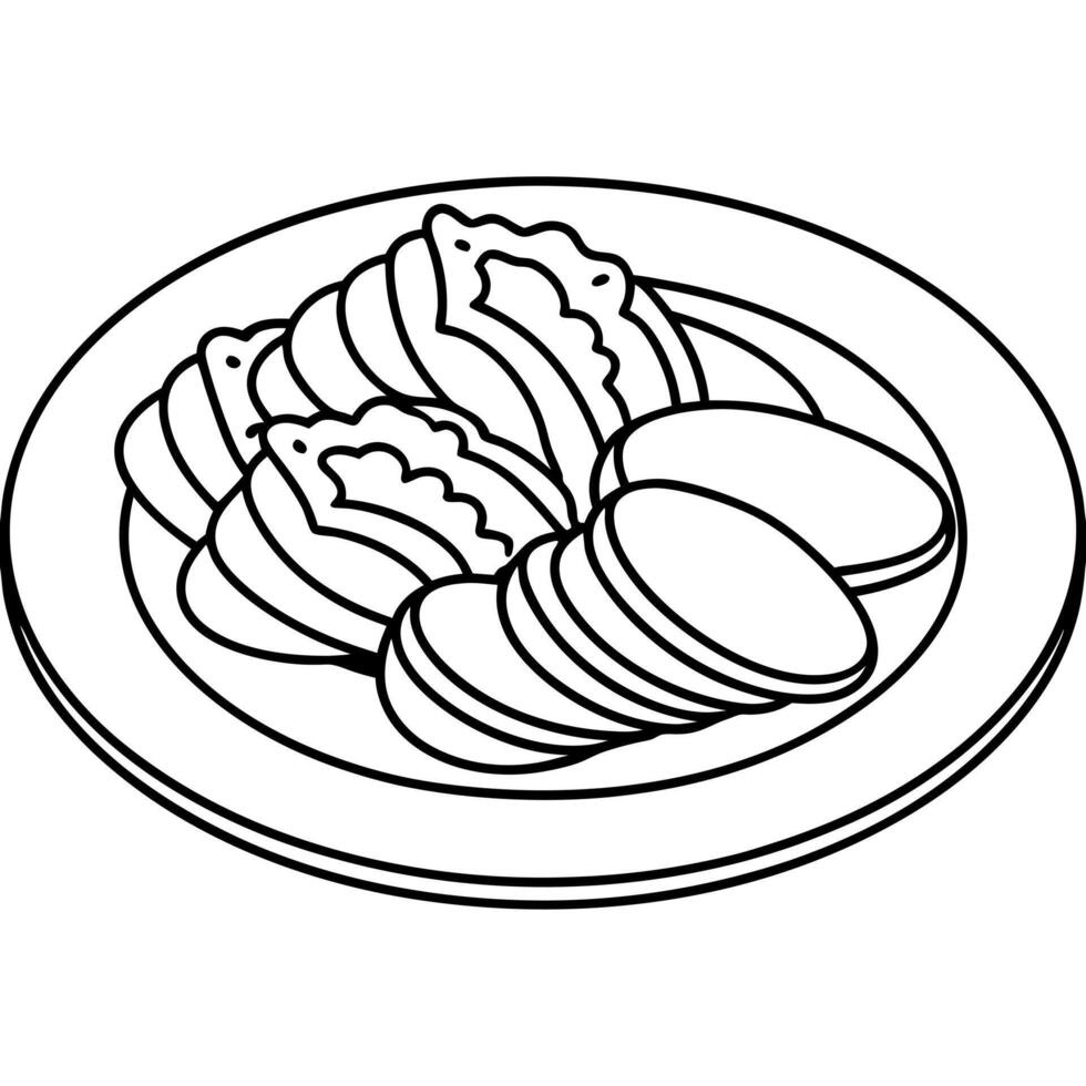 Direct pork slices. vector