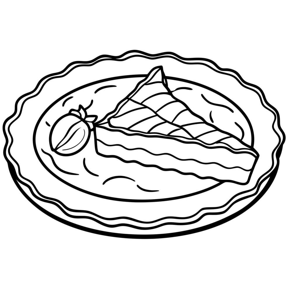 Ham and cheese quiche for Easter brunch on white plate vector