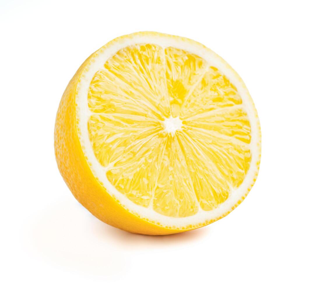 Lemon cut half slice isolated photo