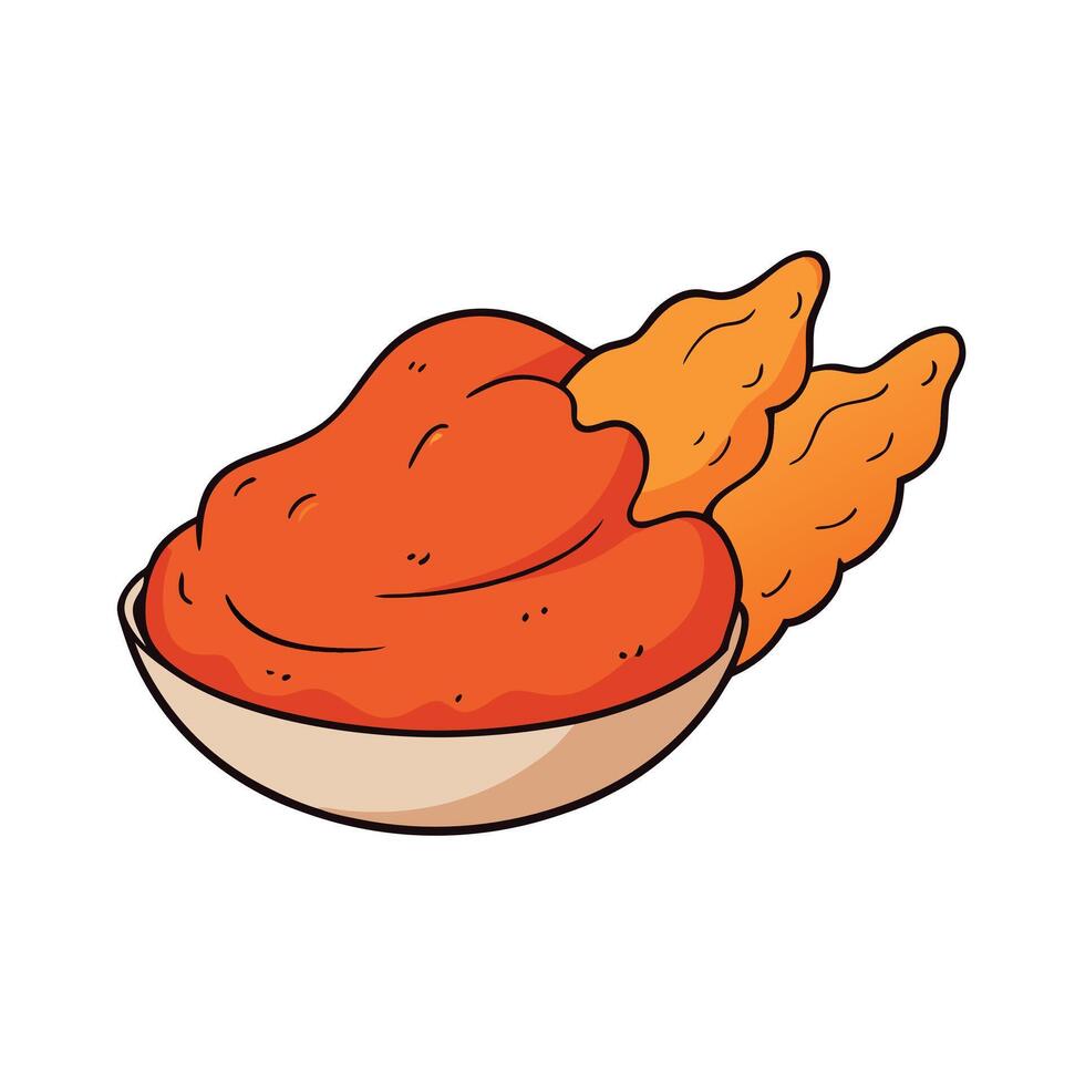 Isolated juicy chicken wings with sauce isolated on a white background vector